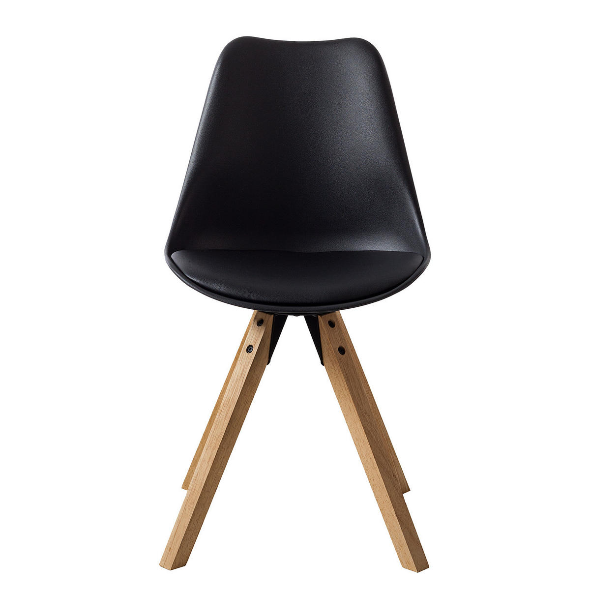 ESSZIMMERSTUHL - Schwarz/Braun, Holz/Kunststoff (49/85/55cm) - home24