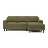 ECKSOFA Nalika Olivgrün Velours - Schwarz/Olivgrün, Holz/Textil (230/143cm) - Selsey