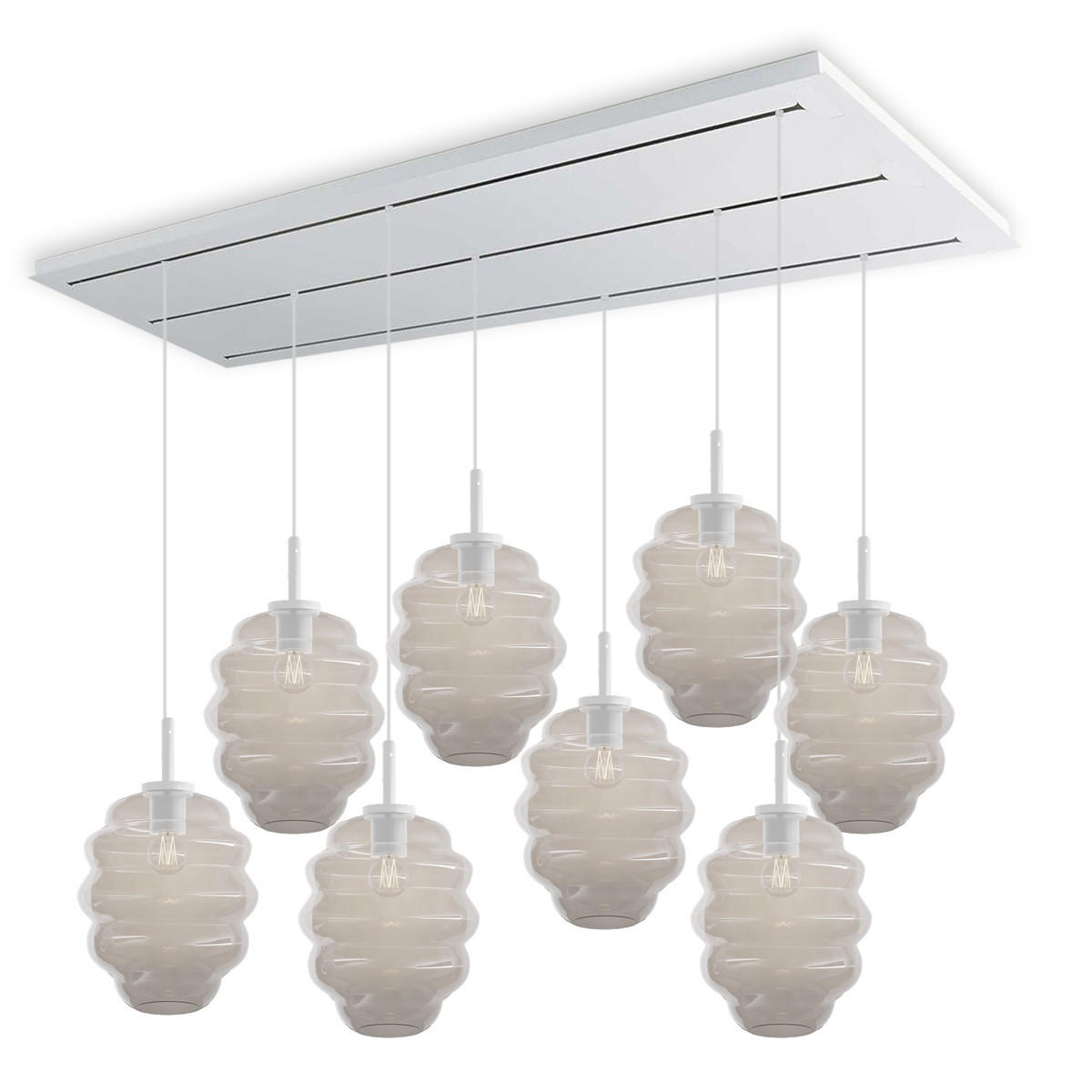 HÄNGELEUCHTE Echos 8-flammig Klar Ø 25cm - Klar/Weiß, Glas (25/25/28cm) - s.luce