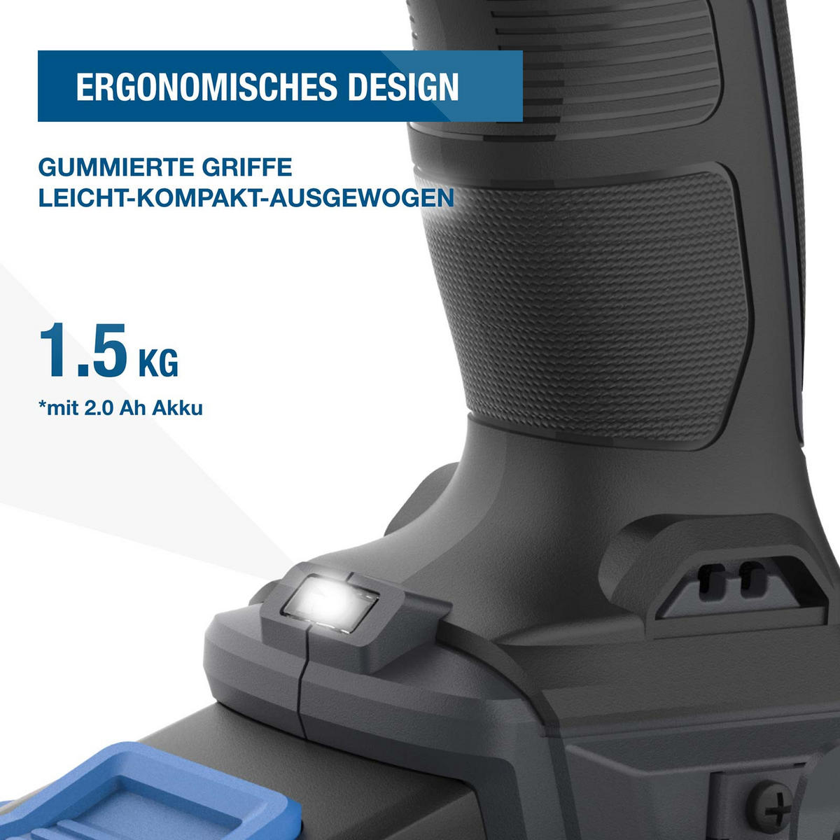 AKKU-SCHLAGBOHRSCHRAUBER 20V, 50 Nm – Set inkl. Akku, Ladegerät & 75-teiligem Zubehör - Blau, Kunststoff (39/30/13cm) - HYUNDAI