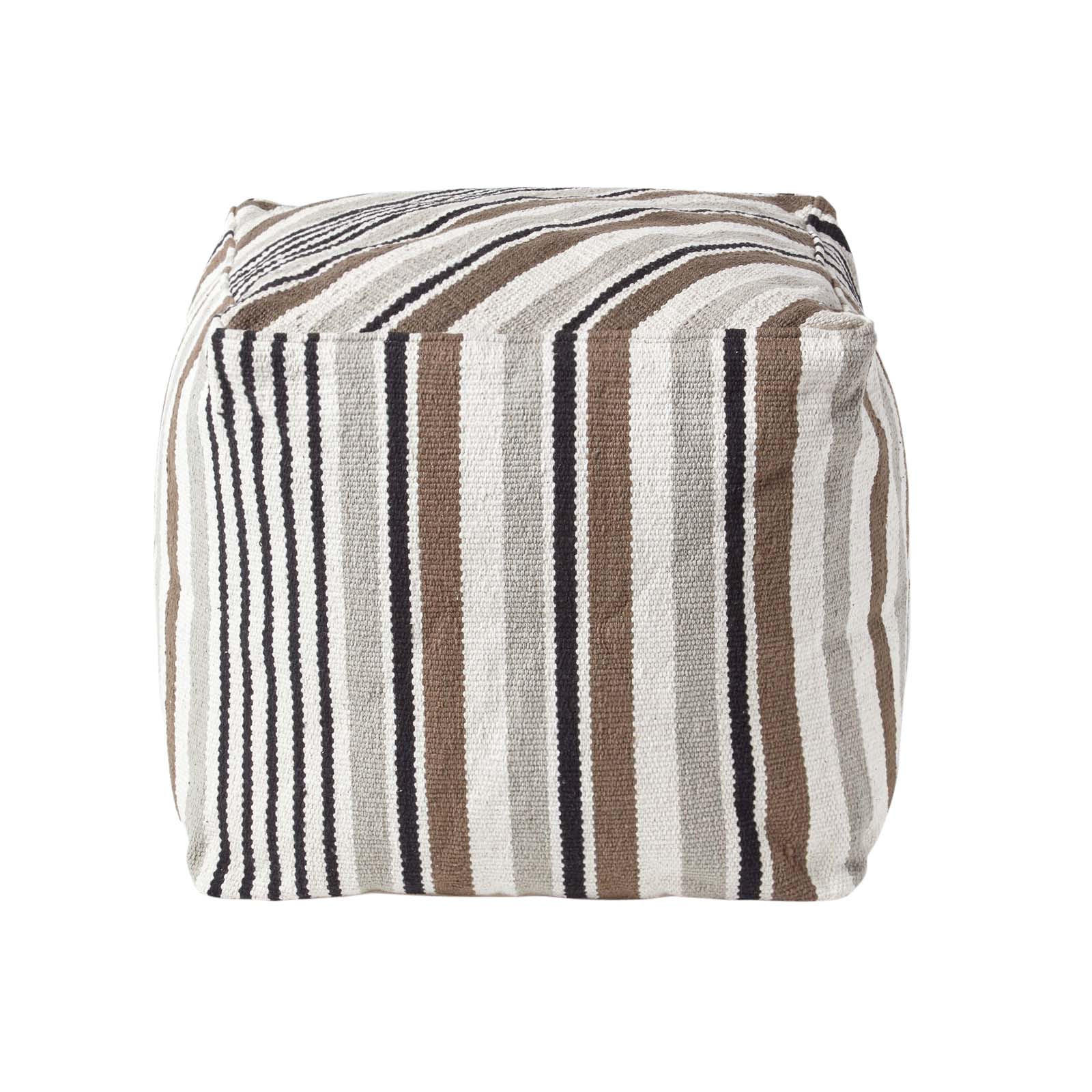SITZWÜRFEL mit Streifenmuster, 40/40/40 cm - Grau, Textil (40/40/40cm) - Homescapes