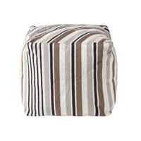 SITZWÜRFEL mit Streifenmuster, 40/40/40 cm - Grau, Textil (40/40/40cm) - Homescapes