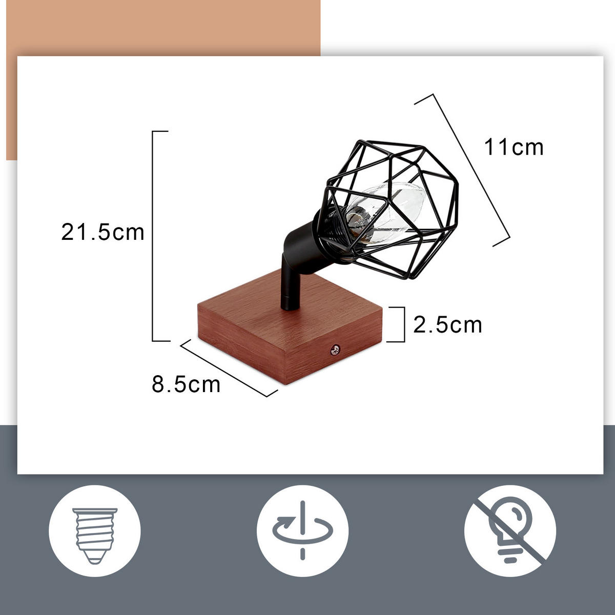 STRAHLER Forbes 11/21.5/11 cm - Schwarz, Metall (11/21.5/11cm) - Nettlife