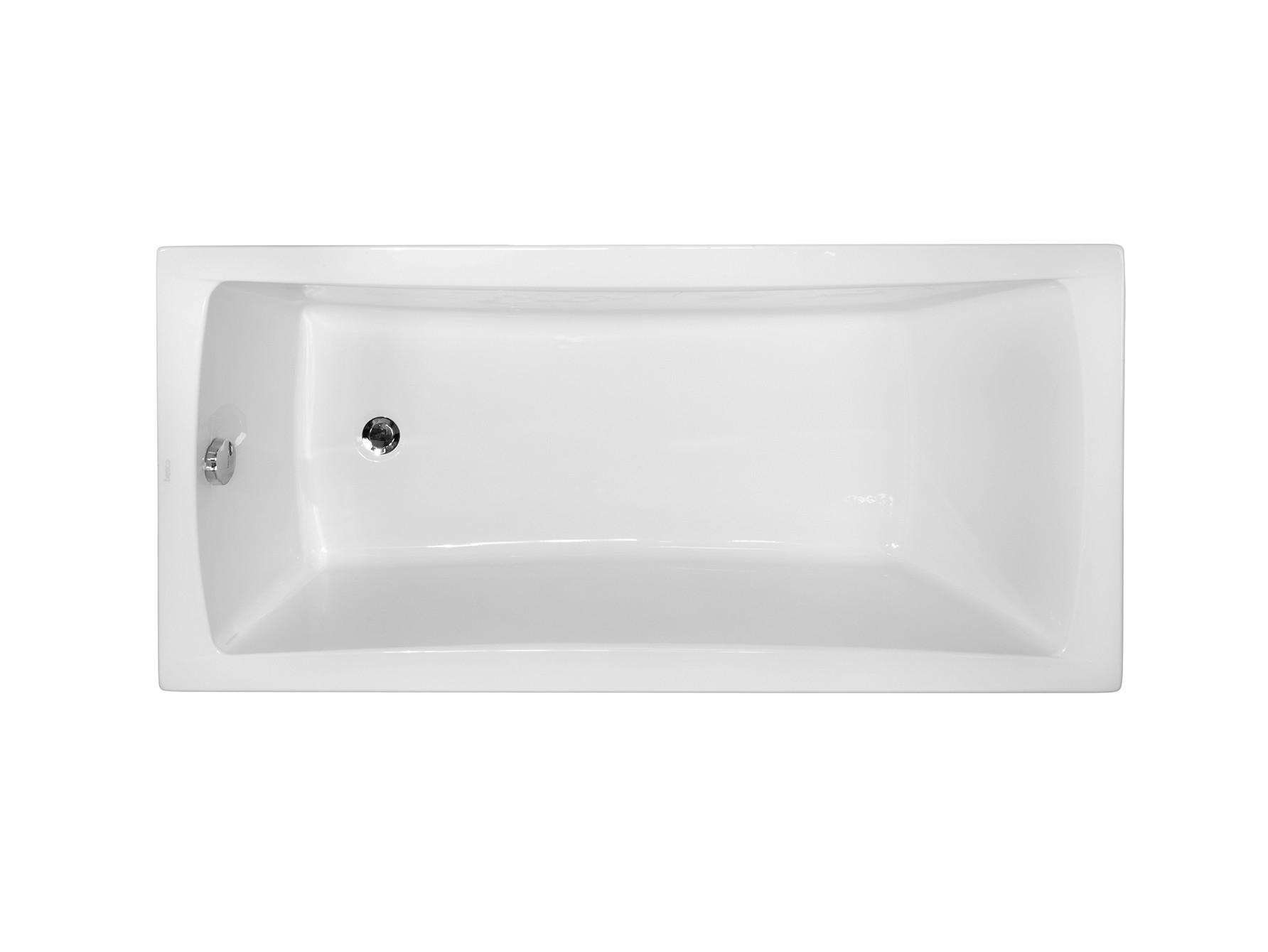 BADEWANNE Rechteck OPTIMA 160/70 + Träger + Ablage Ablauf Füße - Weiß, Kunststoff (70/53.5/160cm) - bad land