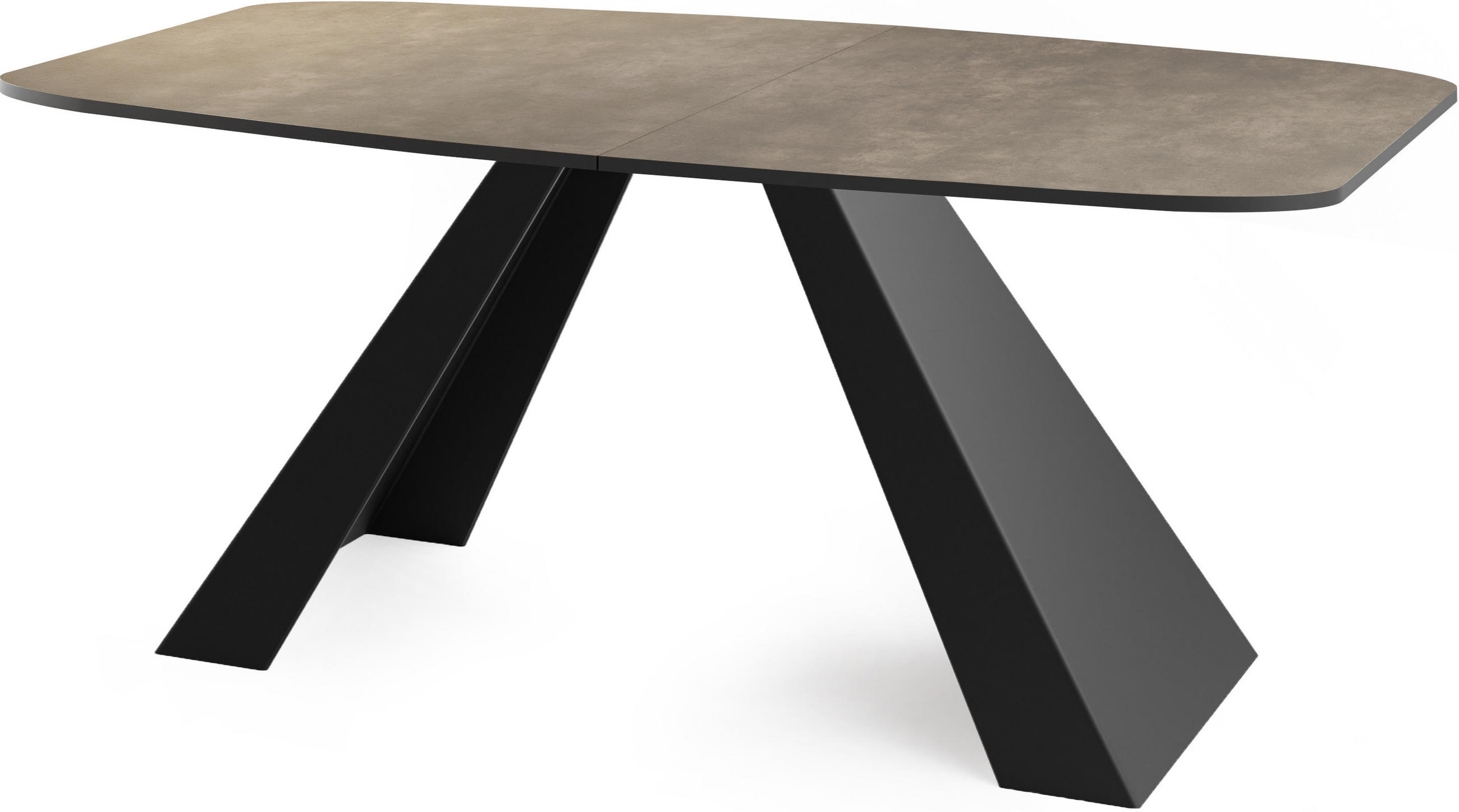 ESSTISCH Monte rechteckig ausziehbar, Dunkelgrauer Chicago Beton 160-200/80/76 cm - Dunkelgrau/Schwarz, Holzwerkstoff/Metall (160/80/76cm) - WFL GROUP
