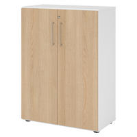 AKTENSCHRANK - 3 Ordnerhöhen 42/80/110 cm in Weiß/Eichefarben - Eichefarben/Weiß, Holzwerkstoff (80/110/42cm) - bümö