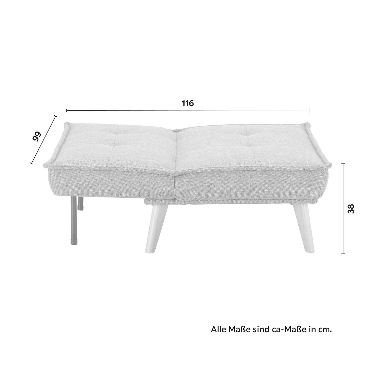 SCHLAFSESSEL Romeo Grau Webstoff - Grau, Holz (99/83/84cm)