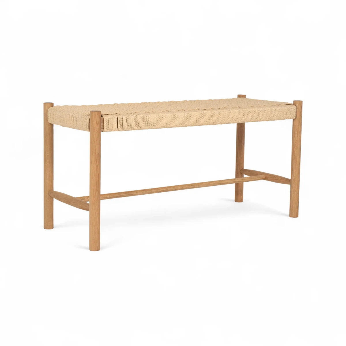 SITZBANK 90/36/45 cm Rattan / Eiche Wildeiche - Honigeiche/Eichefarben, Holz/Papier (90/45/36cm) - Furnhouse