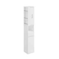 HOCHSCHRANK mit Schubladen und offenen Regalen BZR242-W - Silberfarben/Weiß, Holzwerkstoff/Metall (30/180/30cm) - SoBuy