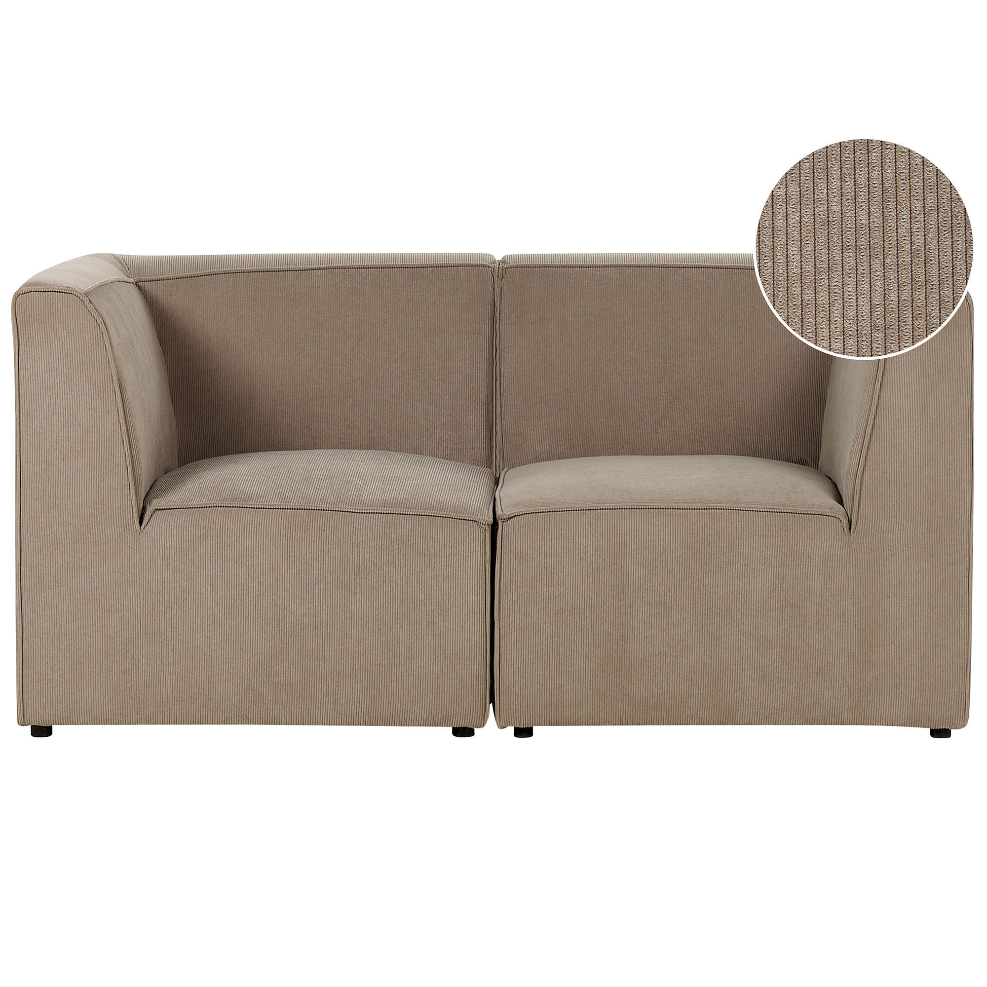 2-SITZER-SOFA Cord taupe Lemvig - Taupe, Textil (166/78/83cm) - Beliani