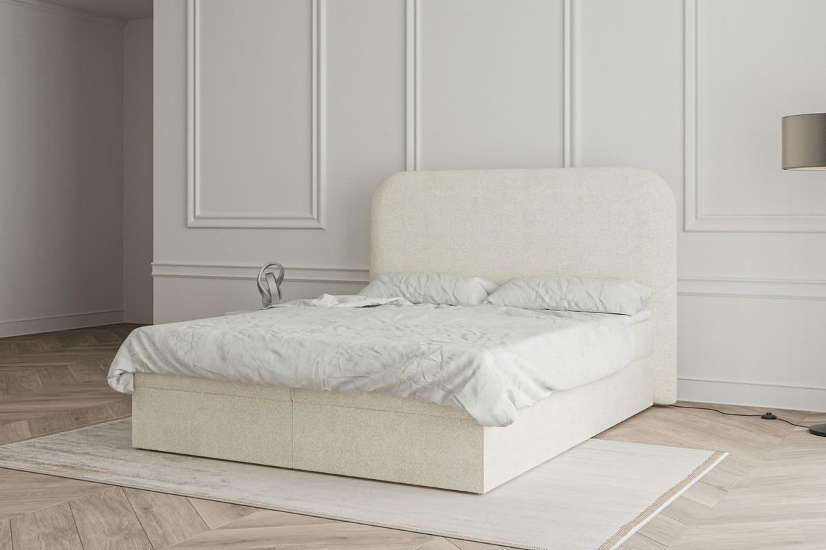 BOXBETT 140x200 - 07 Anthology 20 - Cream - Creme, Holzwerkstoff (140/200cm) - Möblo