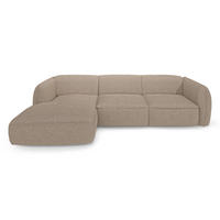 ECKSOFA LINKS Bouclé-Stoff Taupe 272cm - Taupe, Textil (165/272cm) - Sia Home