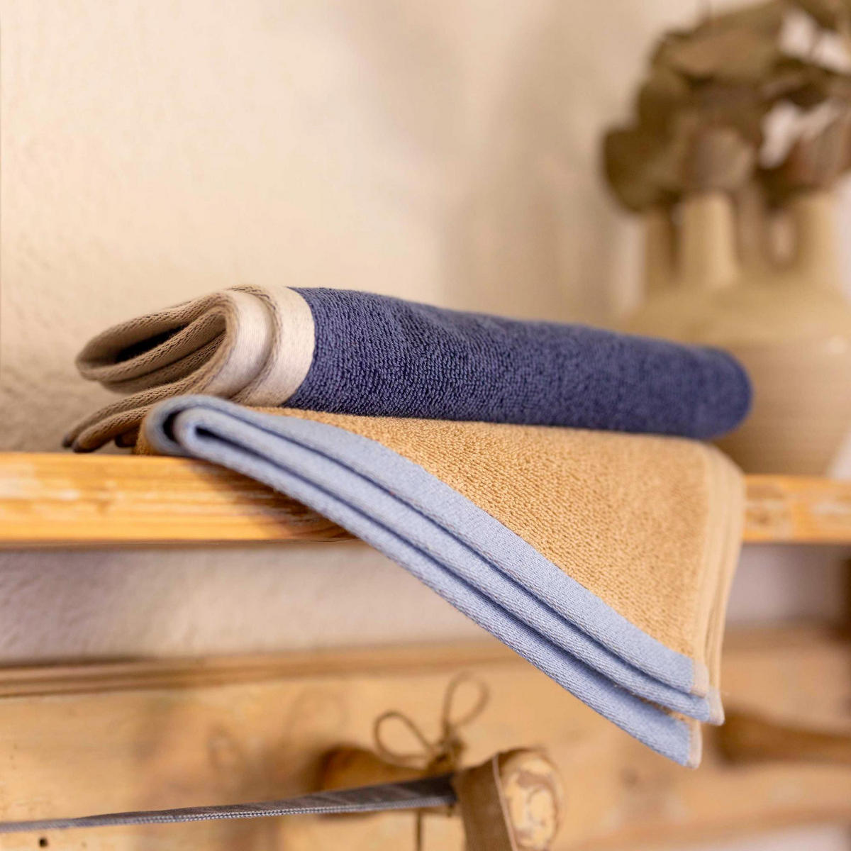 ZWEIFARBIGES HANDTUCH Cara touareg 50 x 50 cm - Dunkelblau, Textil (50/50cm) - Winkler