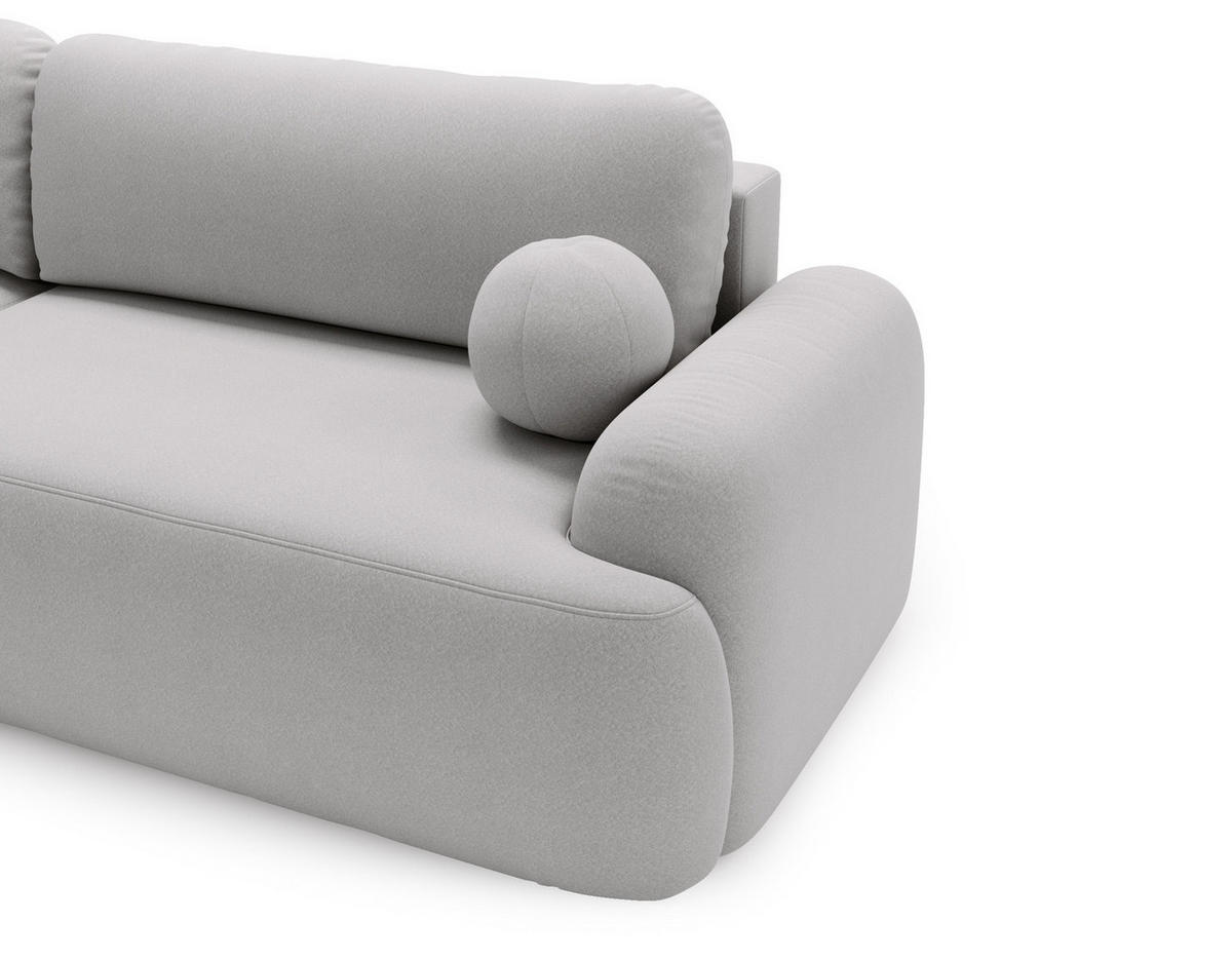 ECKSOFA DION HELLGRAU L - Links - Hellgrau, Textil (261/177cm) - Luxkor24