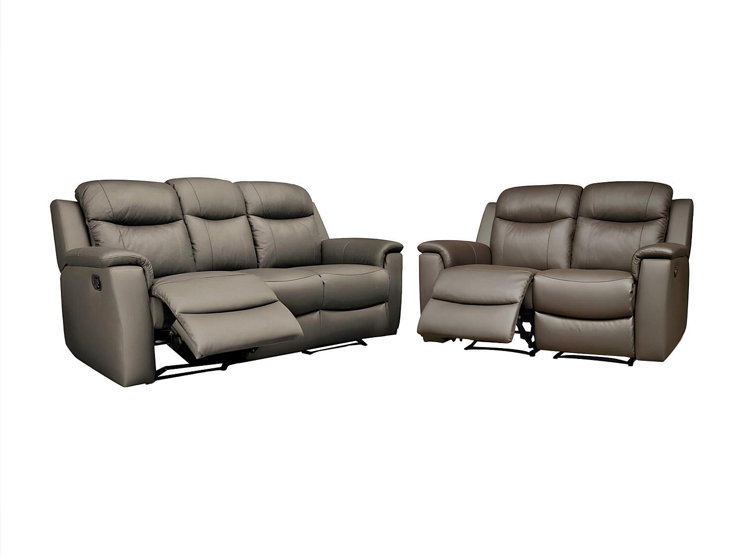 COUCHGARNITUR - 5 Personen - leder - braun Evasion - Braun, Leder (156/100/96cm) - Vente-Unique