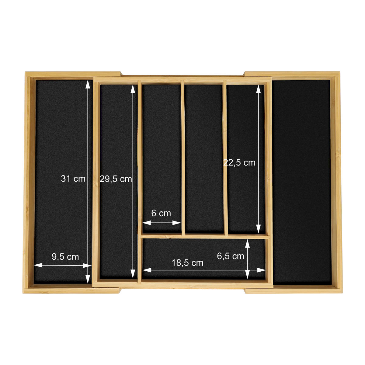 BESTECKKASTEN - Multicolor, Holz/Holzwerkstoff (47/5/33cm) - Relaxdays