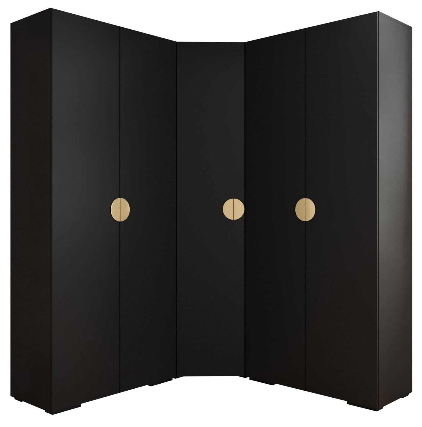 Abiks Möbel Garderoben-Set Schwarz, Gold 181.7x236.7x47 cm