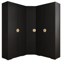 GARDEROBEN-SET 236,7/181,7/47 - Goldfarben/Schwarz, Holz/Kunststoff (181.7/236.7/47cm) - Abiks Möbel