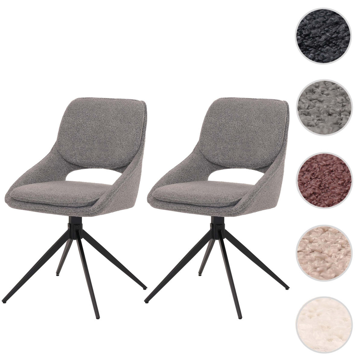 ESSZIMMERSTUHL Hellgrau 2er-Set - Hellgrau, Textil (55/87/55cm) - MCW