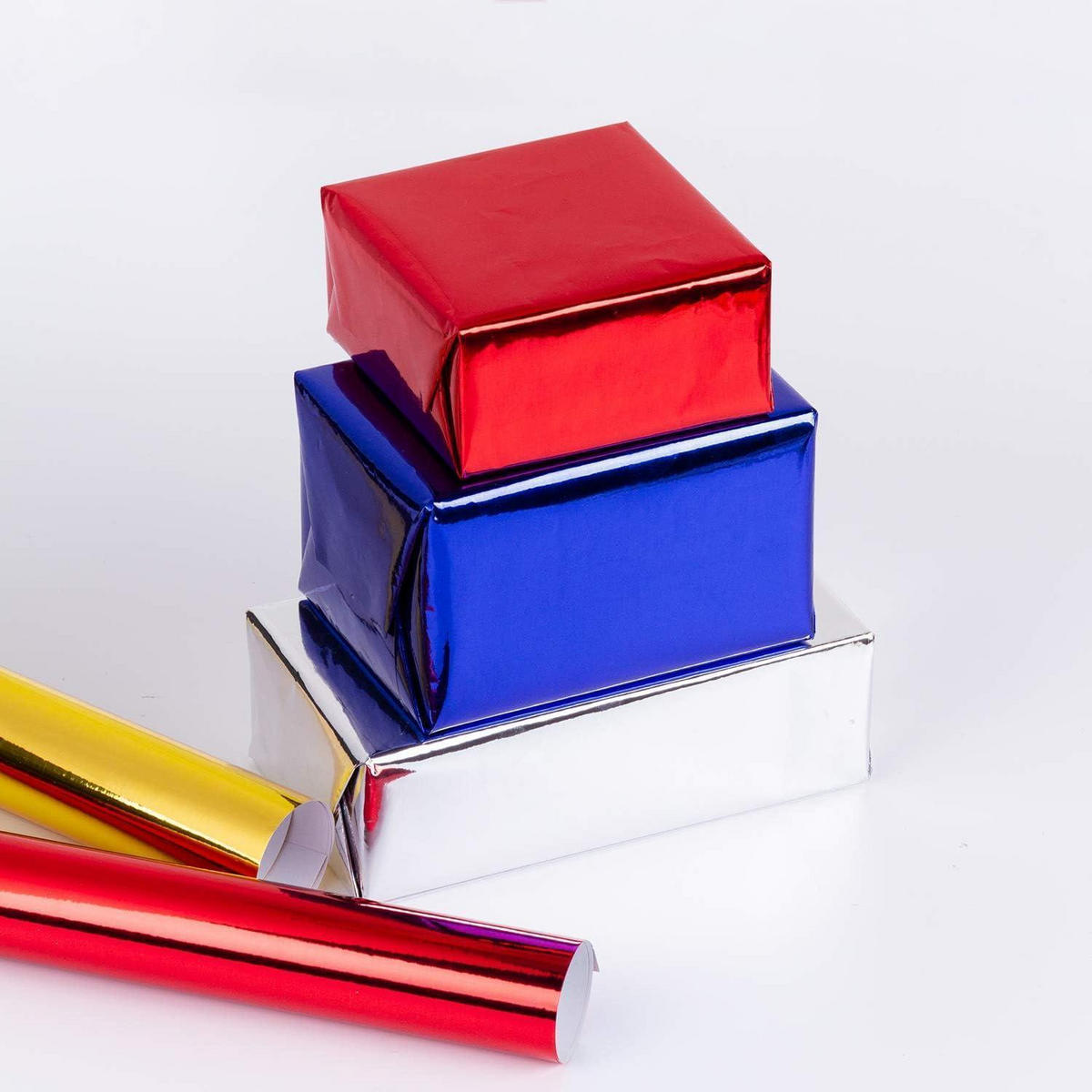 GESCHENKPAPIER Rot Metallic 76 cm x 10 m - Rot, Papier (4/4/76cm)