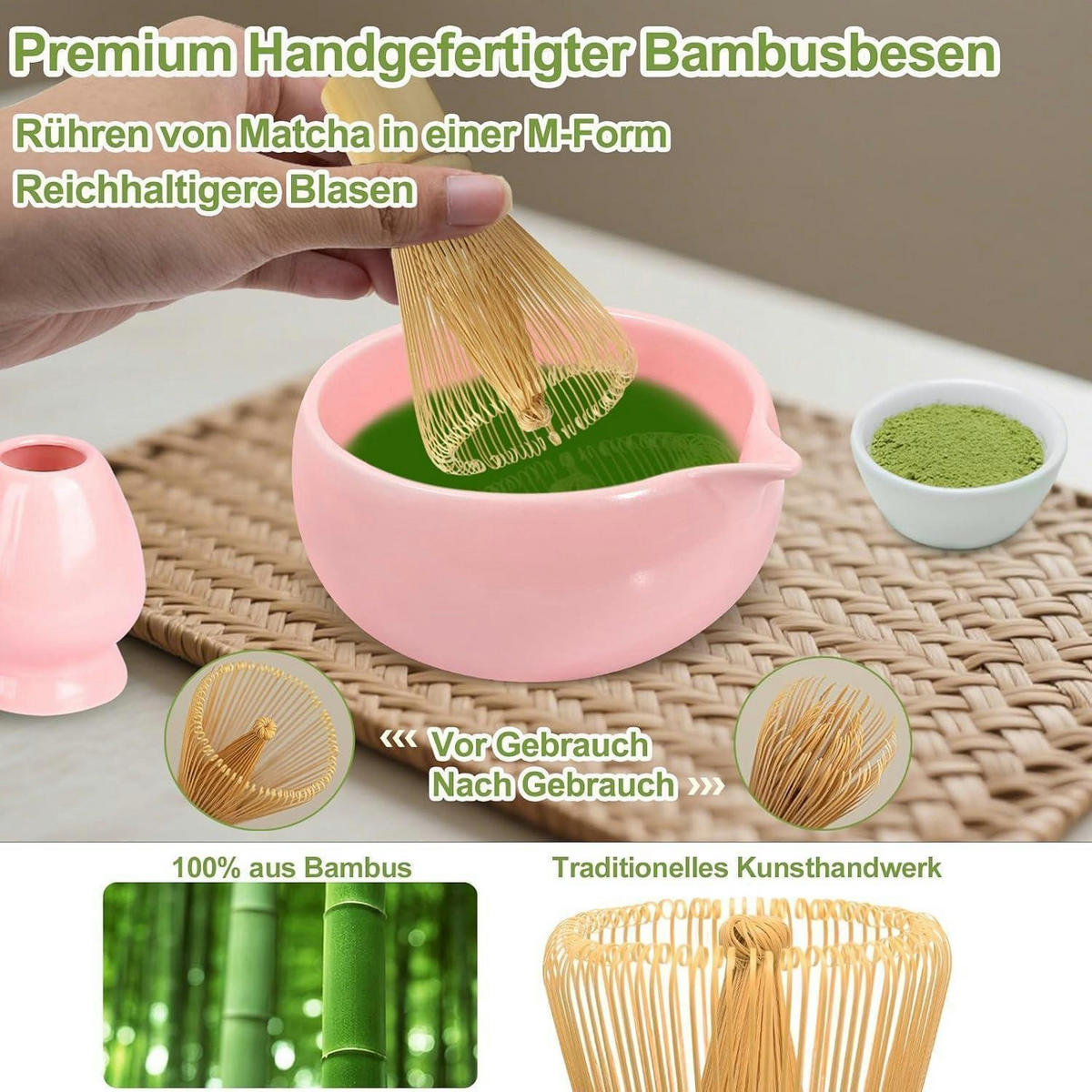 MATCHA Set 6-teiliges Set Rosa - Rosa, Keramik (130/115/182cm)