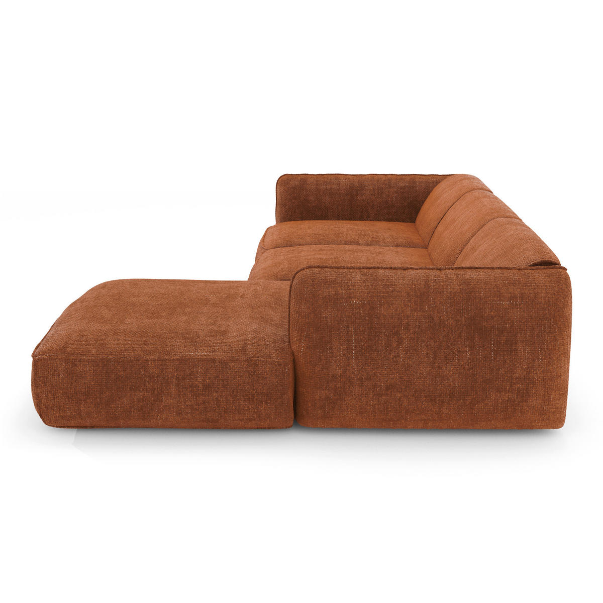 ECKSOFA RECHTS Rastervelours Terracotta 272cm - Terra cotta, Textil (272/165cm) - Sia Home