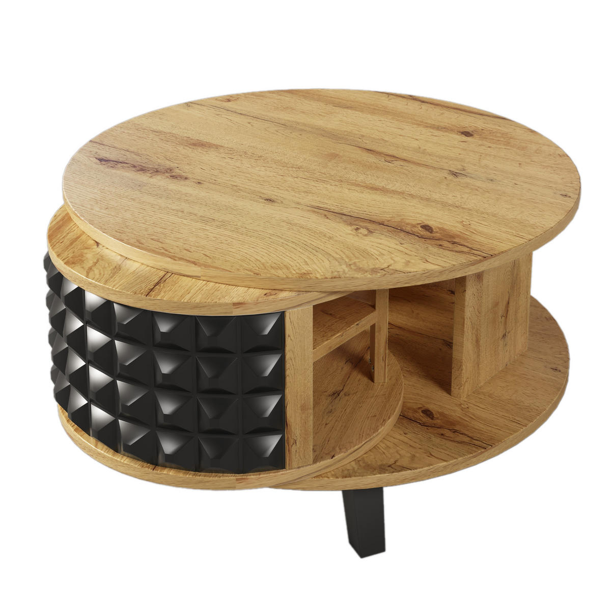COUCHTISCH 85,2/80/45,2 cm in Natur mit drehbarer Ablage und Stauraum - Naturfarben, Holzwerkstoff (82.5/80/45.2cm) - Flora Grace
