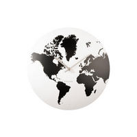 WANDUHR World Map Ø39 cm - Weiß, Metall (39/39/4cm) - Karlsson