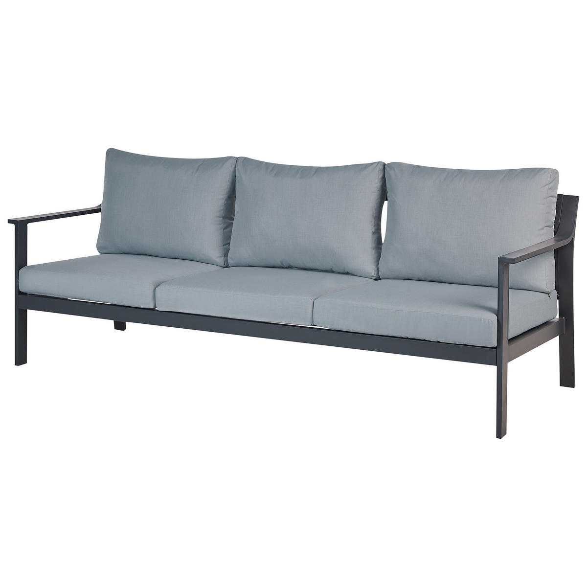 GARTENSOFA 3-Sitzer Grau Kiato - Grau, Metall (225/77/80cm) - Beliani