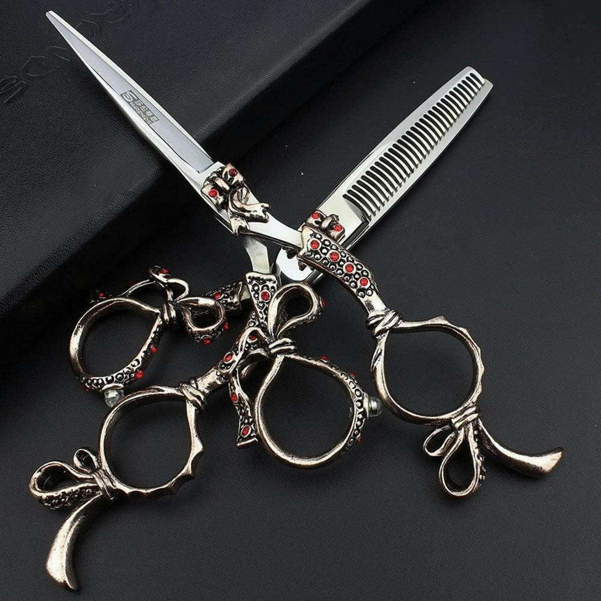 FRISEURSCHEREN Set 5.5 Zoll Edelstahl Ergonomisch - Multicolor, Metall (6/1/17.8cm)