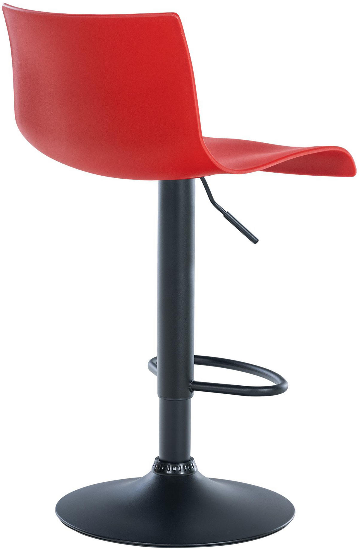 BARHOCKER 2er Set Kunststoff rot - Rot/Schwarz, Kunststoff/Textil (39/84/36cm) - CLP