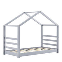 HAUSBETT Vardø - Grau, Holz (80/160cm) - [en.casa]
