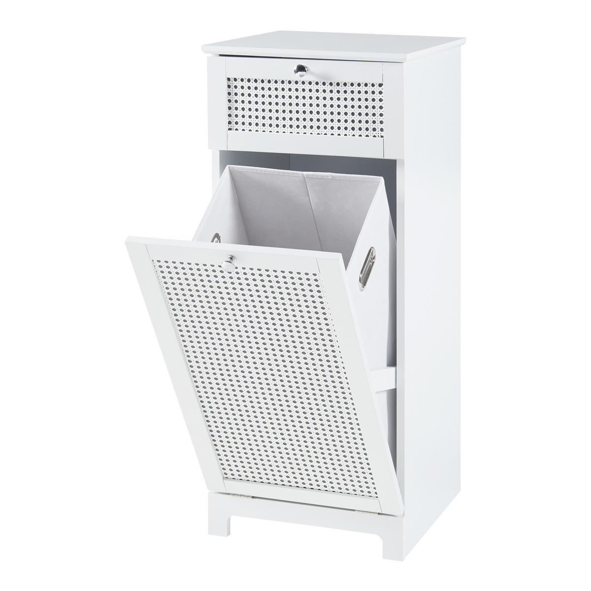 WÄSCHESCHRANK Karlsøy - Weiß, Holzwerkstoff (38/90/40cm) - [en.casa]
