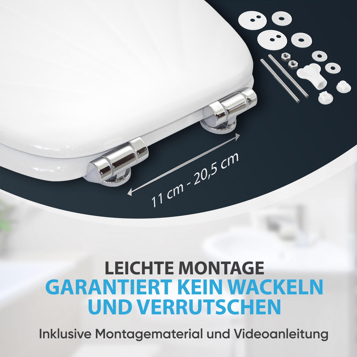 WC-SITZ mit Absenkautomatik Muschel Weiß - Weiß, Holzwerkstoff (38/6/47cm) - Sanilo