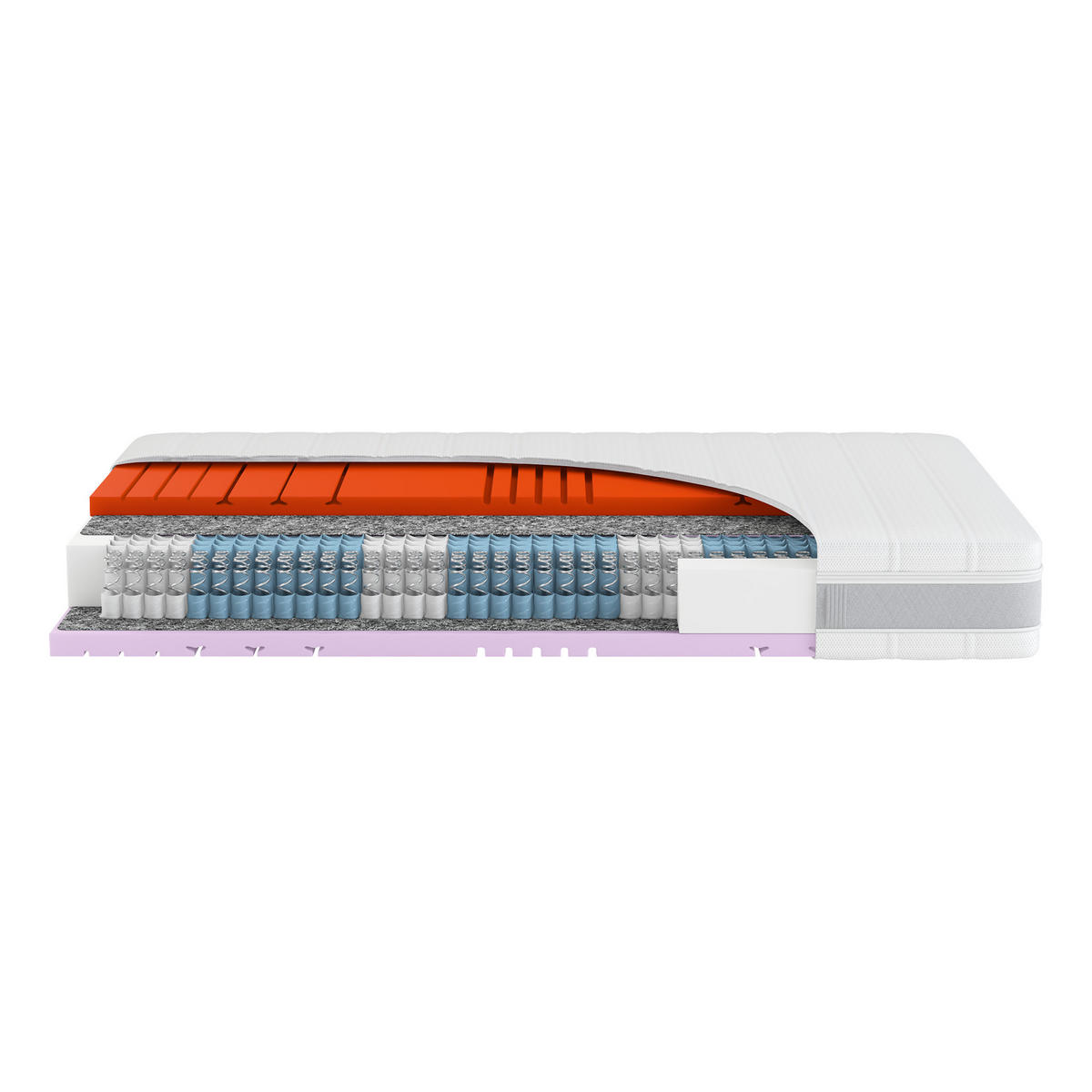 TASCHENFEDERKERN-MATRATZE "Sleep Balance TFK", H3/H4, 80 x 200 cm, Höhe: ca. 24 cm - Weiß, Textil (80/200cm) - Hn8 Schlafsysteme