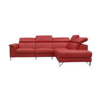 ECKSOFA Antares Echtleder Rot - Rot, Leder/Metall (276/224cm)