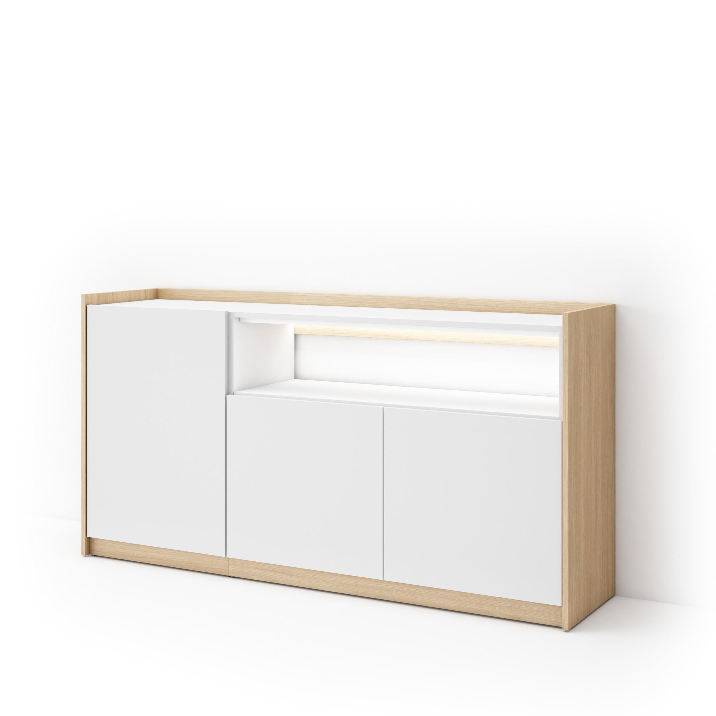 Skraut Home Sideboard, Weiß 156x80x37 cm
