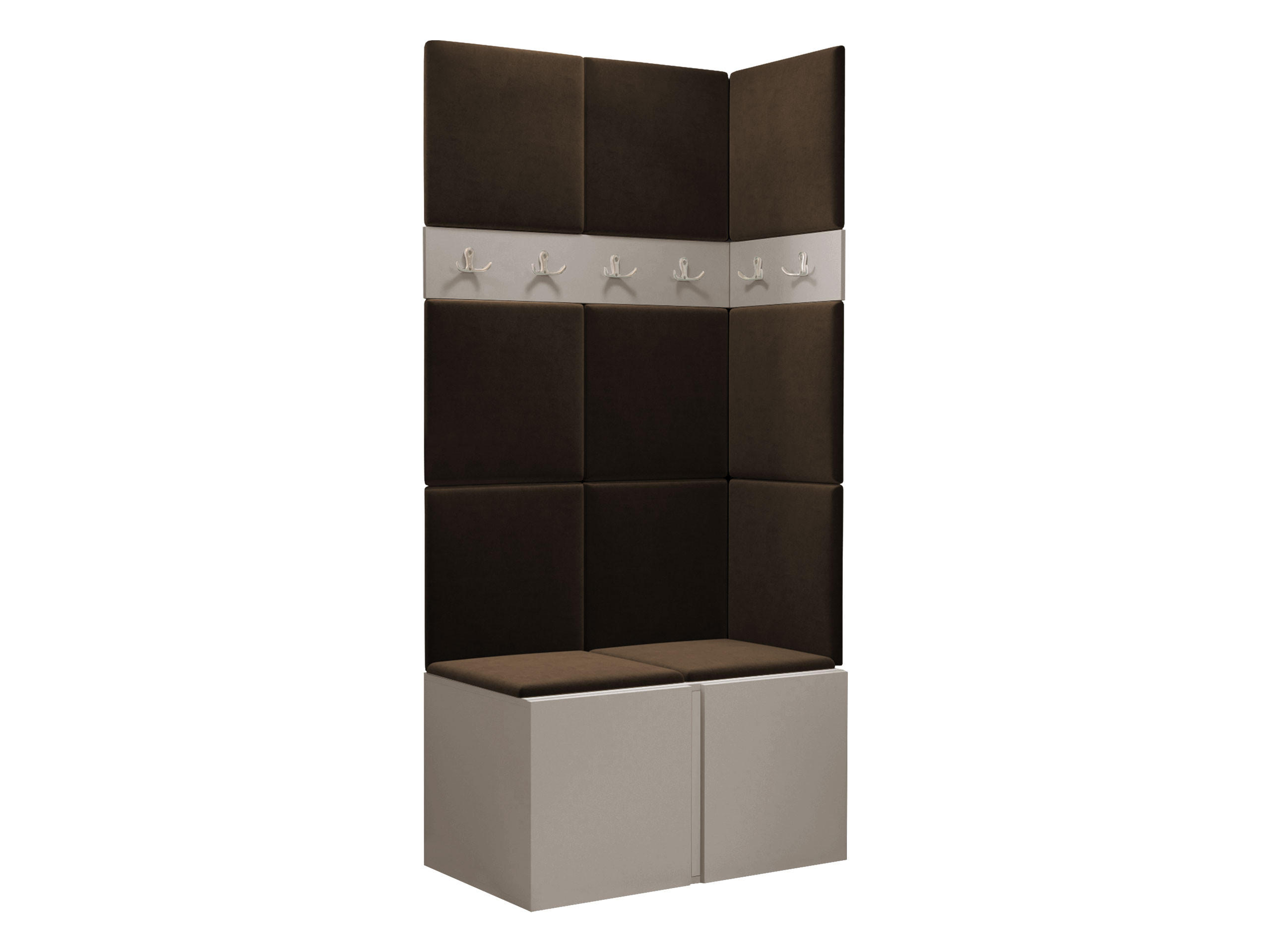 GARDEROBEN-SET Orion I - Kaschmir/Braun, Holzwerkstoff/Kunststoff (84/186/46cm) - MIRJAN24