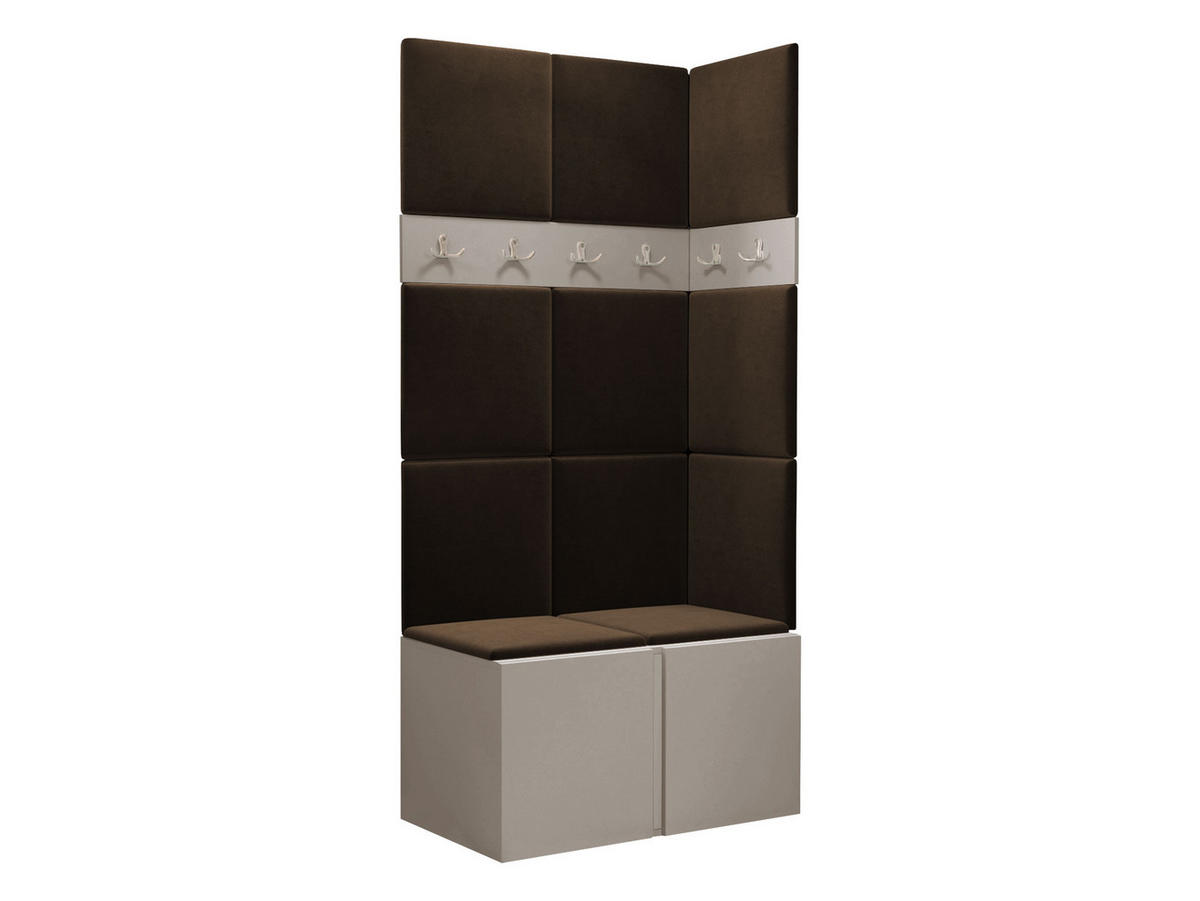 GARDEROBEN-SET Orion I - Kaschmir/Braun, Holzwerkstoff/Kunststoff (84/186/46cm) - MIRJAN24