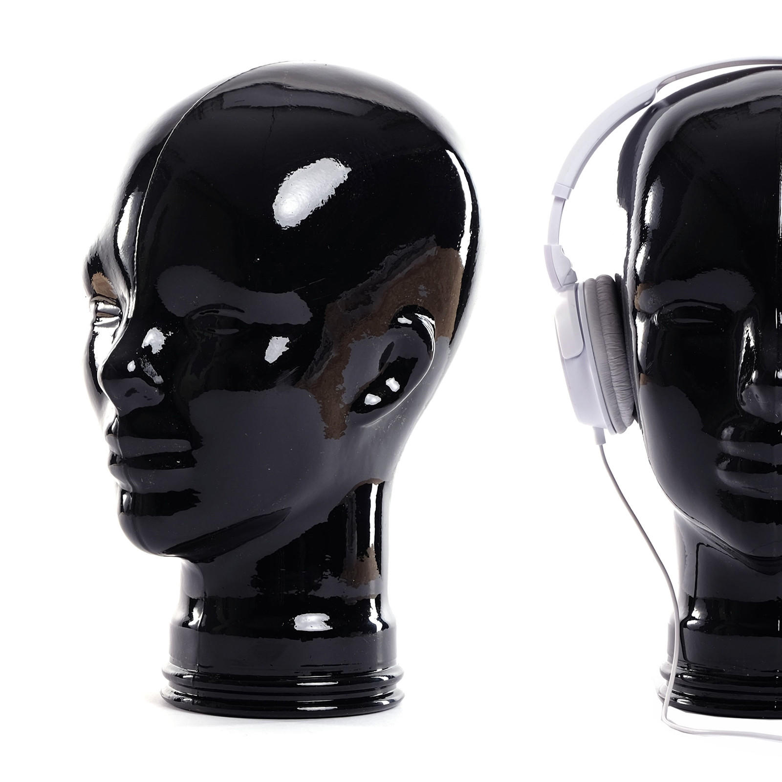 DEKOOBJEKT Dekokopf Mick Glas schwarz - Schwarz, Glas (21/29/21cm) - DESIGN DELIGHTS