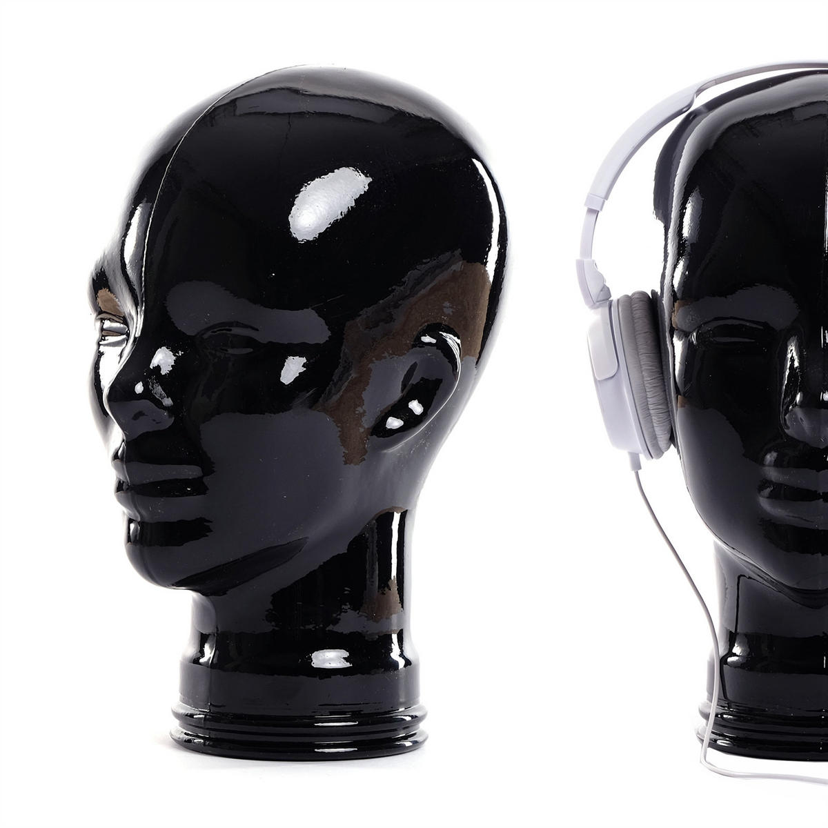 DEKOOBJEKT Dekokopf Mick Glas schwarz - Schwarz, Glas (21/29/21cm) - DESIGN DELIGHTS