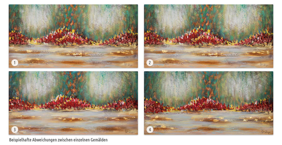 ACRYLBILD HANDGEMALT 120/60 cm - Blau/Rot, Holz/Textil (1.78/60cm) - KUNSTLOFT