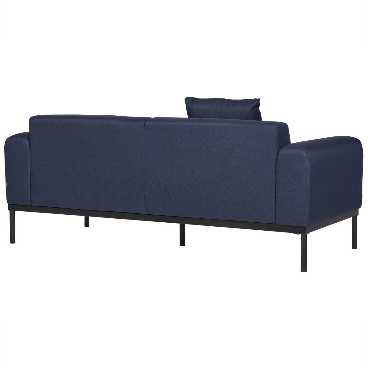 2-SITZER-SOFA Leinen dunkelblau Malmos - Blau/Schwarz, Textil (196/78/85cm) - Beliani
