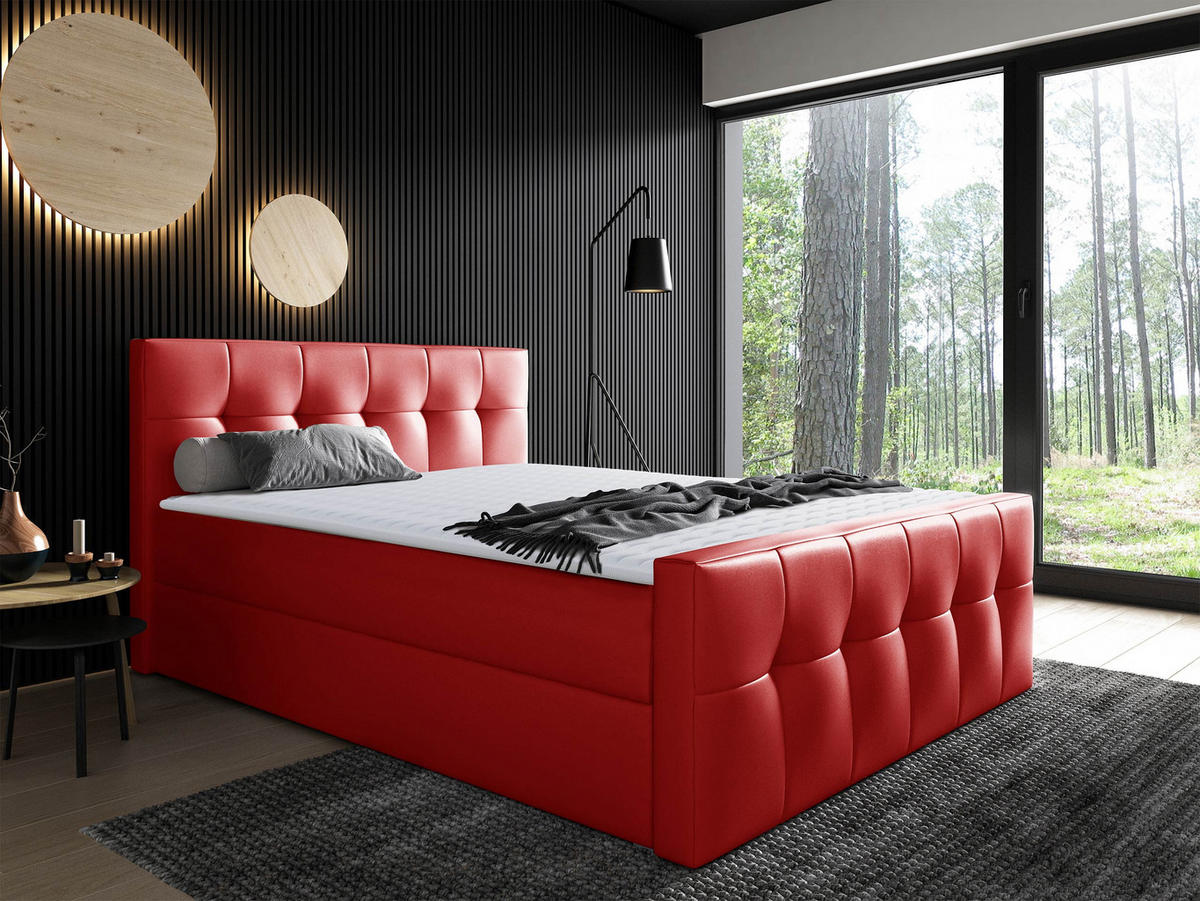 BOXBETT Malibu - Rot, Holz (140/200cm) - MIRJAN24