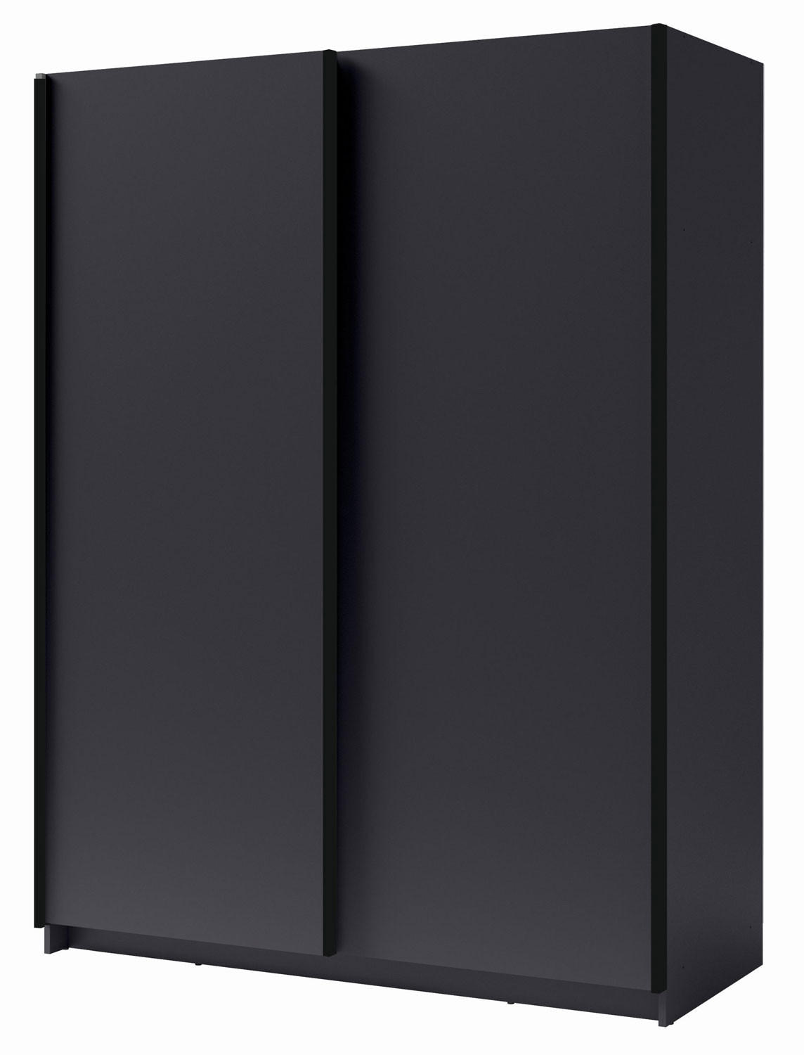 Feldmann-Wohnen Schwebetürenschrank Grau, Schwarz 150x198x62 cm