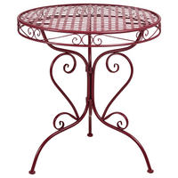 BISTRO STOLEK 70/70 cm Kov Burgundsky červený Albinia - tmavě červená, kov (70/70/74cm) - Beliani