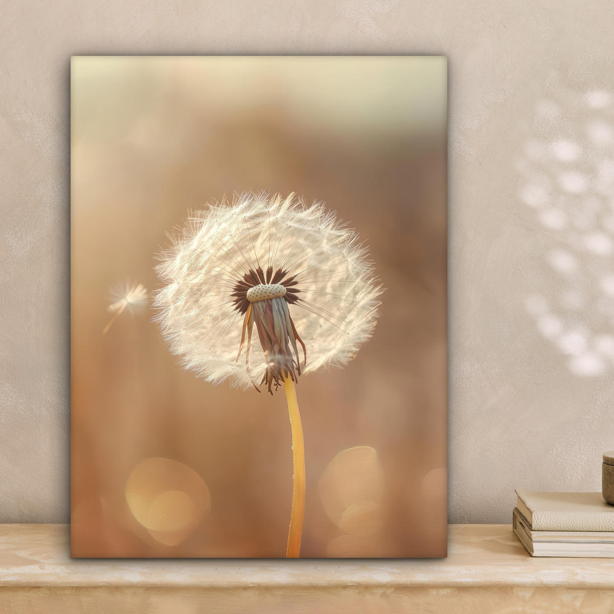 LEINWANDBILD Löwenzahn - Beige - Natur - Blume Room Decor 30x40 cm - Hellbraun, Textil (30/40cm) - MuchoWow