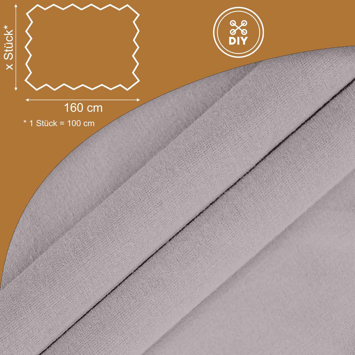 BAUMWOLLSTOFF Hellgrau 160 cm breit, 145 g/m², uni hellgrau, weiche Leinwand für Deko, Kissen & DIY - Graubraun, Textil (160/100cm) - Dreamroots