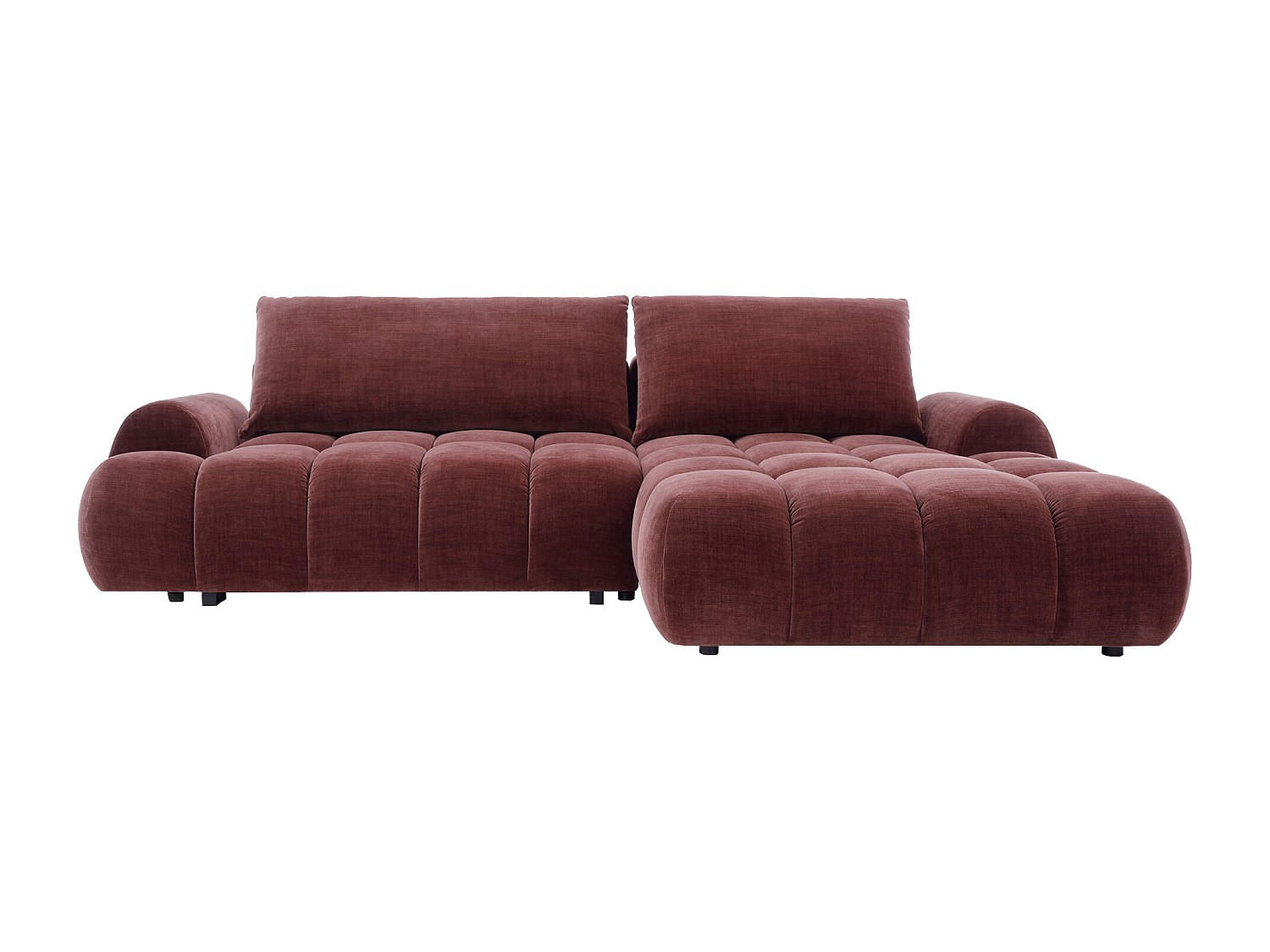 SCHLAFSOFA - 5 Personen - samt - bordeaux Farneta - Bordeaux, Kunststoff/Textil (280/86/177cm) - Vente-Unique