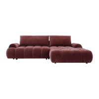 SCHLAFSOFA - 5 Personen - samt - bordeaux Farneta - Bordeaux, Kunststoff/Textil (280/86/177cm) - Vente-Unique